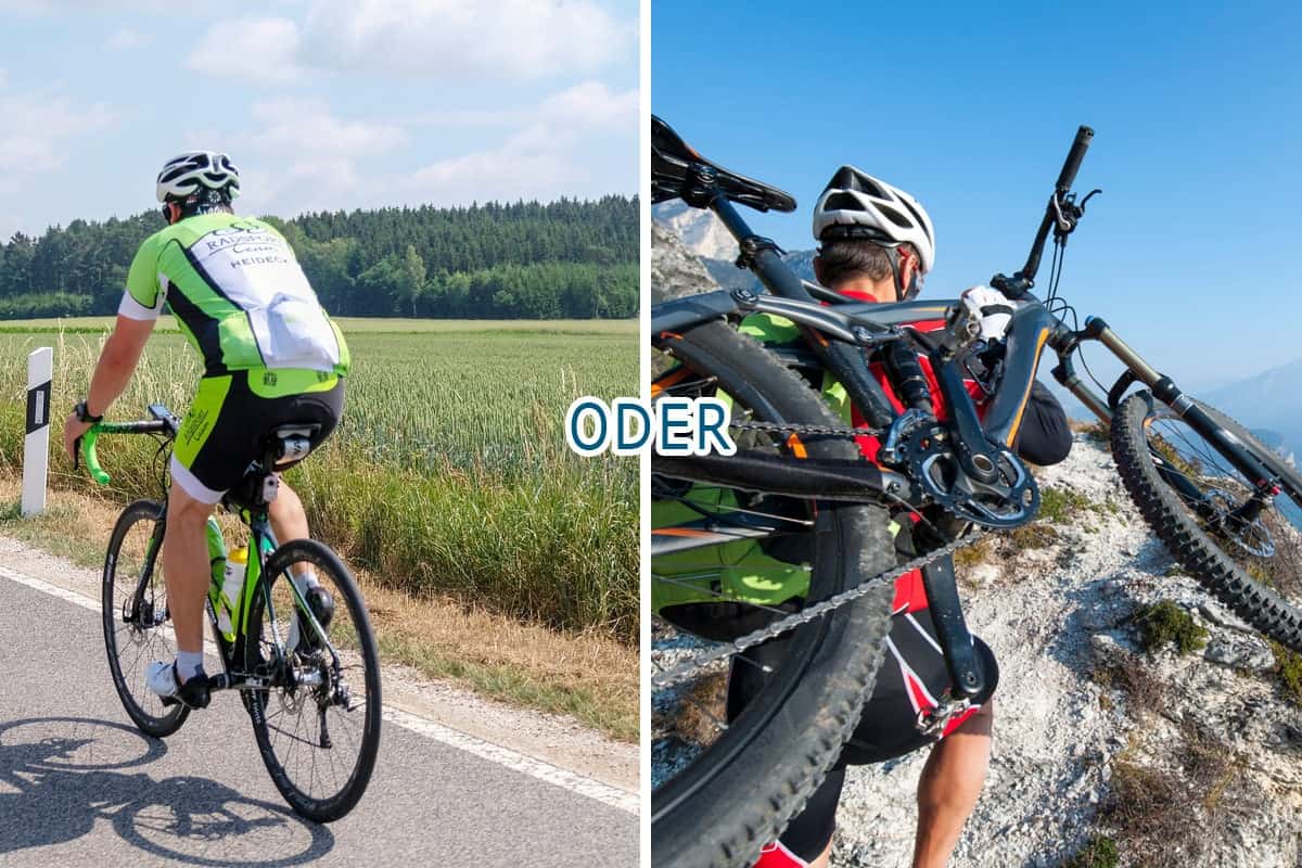 Rennrad oder Mountainbike